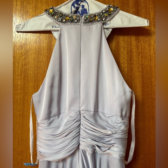 Light Purple Halterneck Formal Dress with Jewelled Neckline - Picture 7 of 12